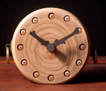 Handmade Wooden Art Desk Alarm Clock