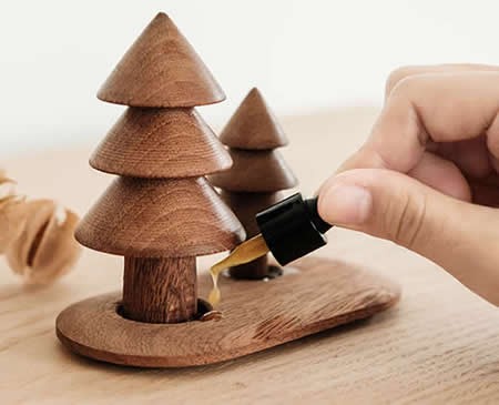 Handmade Wooden Christmas Tree Aroma Essential Oil Diffuser
