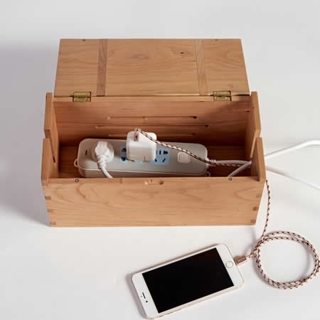 Handmade Wooden Cord - Cable Management Box