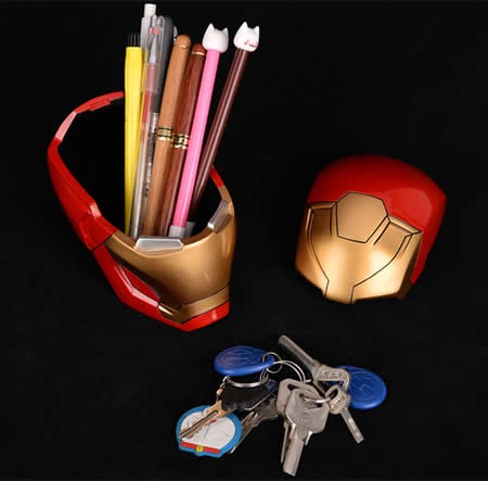 Iron Man Pen Pencil Holder  Ashtray Desk Stationery Organizer