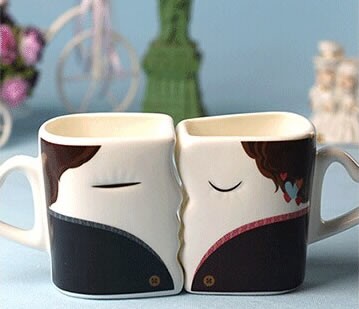 Kissing Each Other  Color Change Couple Mugs