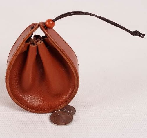 Leather  Drawstring Pouch Coin Purse