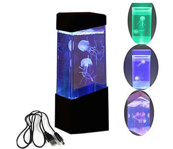 Led Mini Desk jellyfish Fish Aquarium Lamp