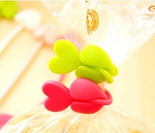 6 pcs/pack Love Heart Silicone  Bag Seals Storage Set