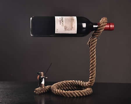 Magic Lasso Rope Wine Bottle Holder With Rabbit Magician