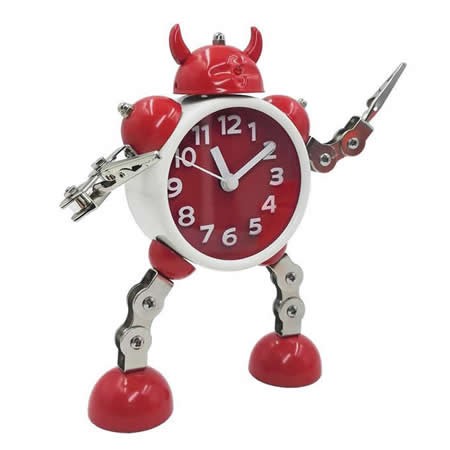 Metal Robot Alarm Clock