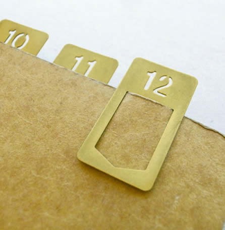 Metallic Brass Clip  Page Markers  Bookmarks,(Set of 12 Bookmarks)