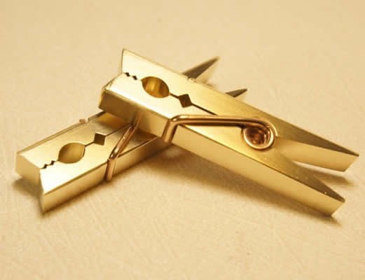 Metallic Brass Clothespins