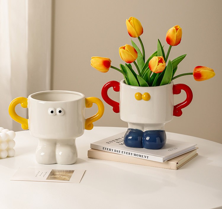 Minimalist Art Cartoon Ceramic Decorative Vase