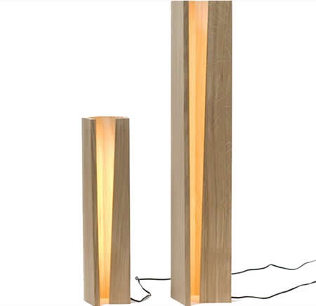 Modern Bamboo  Wooden USB Beside Desk Table Lamp 