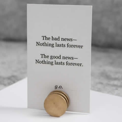 Modern Round Brass  Place Card Holder Photo Card Holder