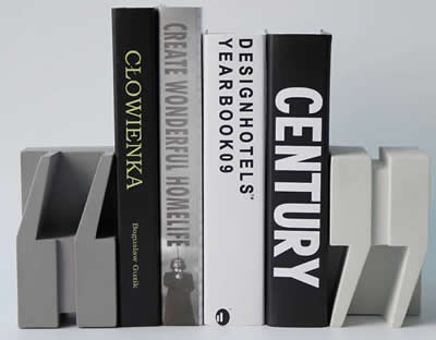 Modern Concrete Bookends,1 Pair