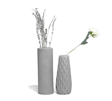 Handmade Concrete Fluted Vase