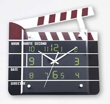 Movie Film Action Board Wall Clock