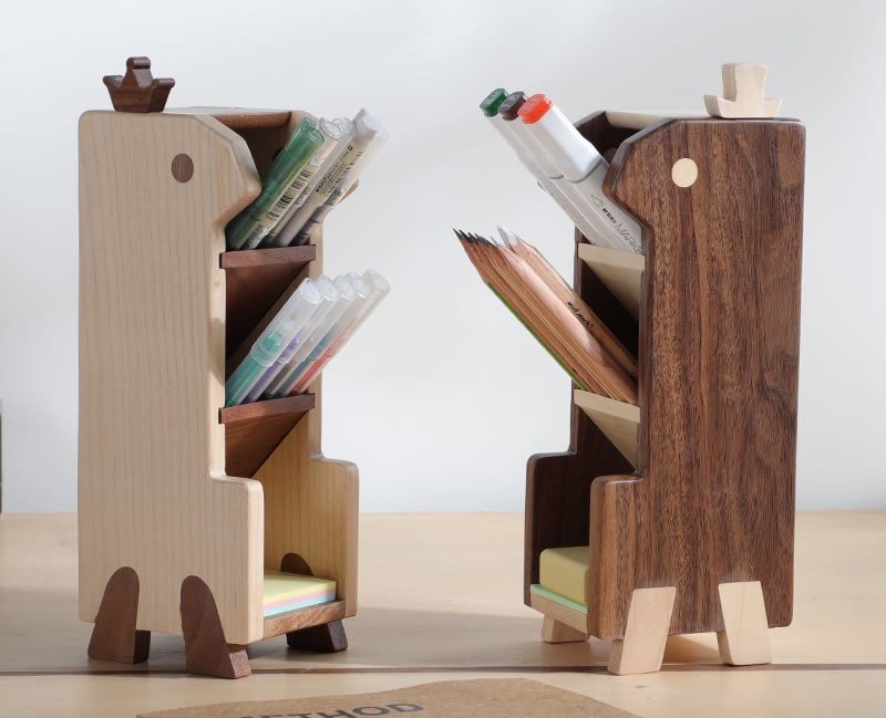 Multi-Layer Storage Wooden Pen Holder,Office And Study Organization