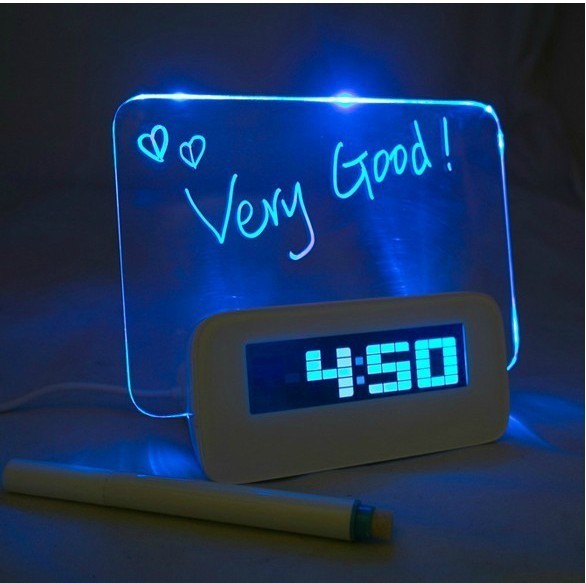 Multifunctional Fluorescent Message Board Clock