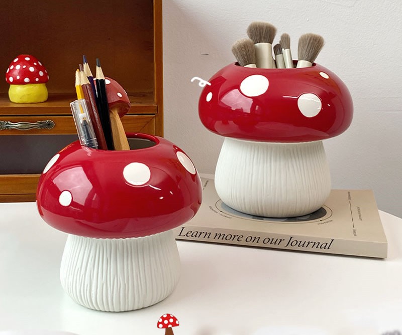 Mushroom Desktop Decor Pen Holder