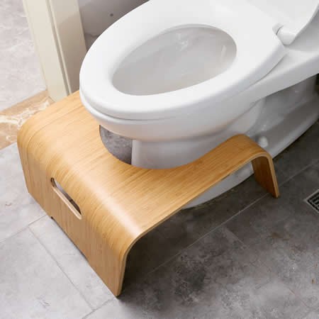 Natural Bamboo Wood Bathroom Toilet Stool