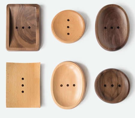 Natural Bamboo Wooden Bathroom Shower Soap Dish Storage Holder Plate Tray