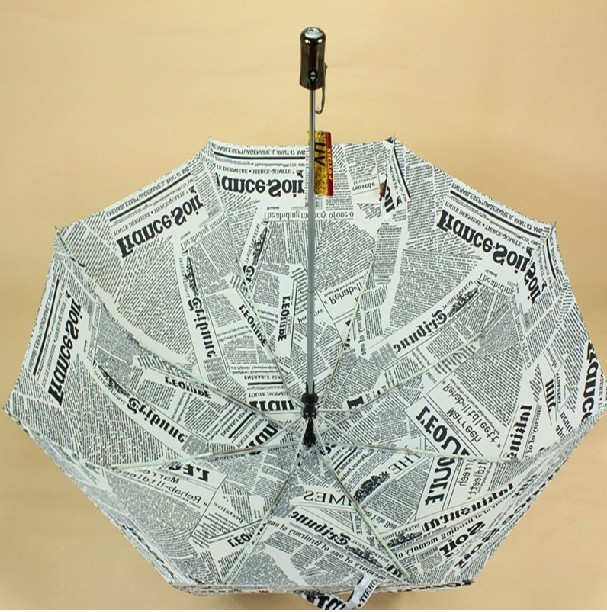 Newspapers Patterned Folding  Umbrella 