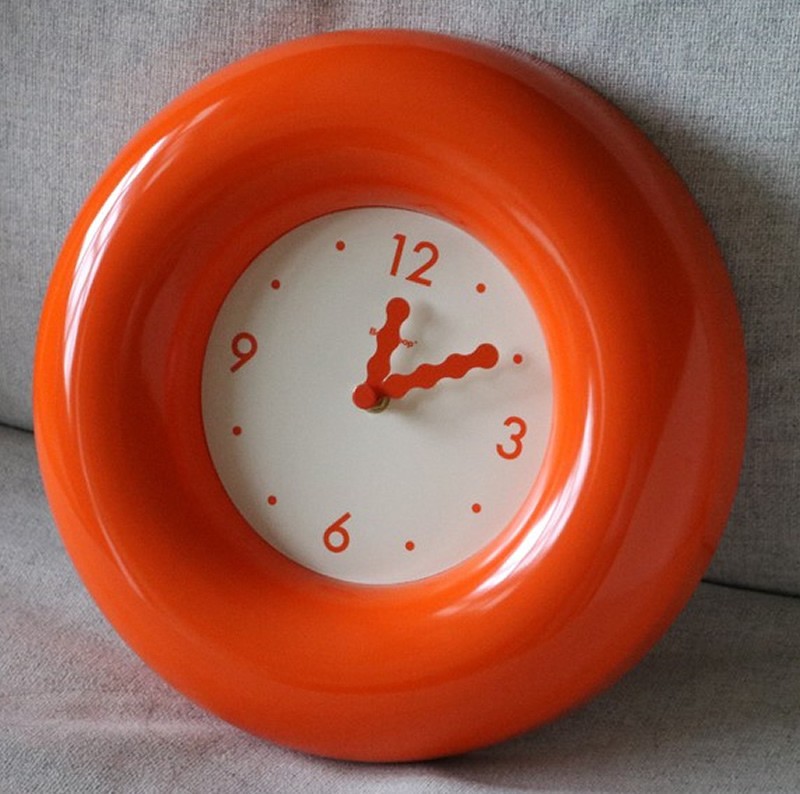 Orange Donut Art Wall Clock - Stylish Silent Decorative Clock For Office & Apartment