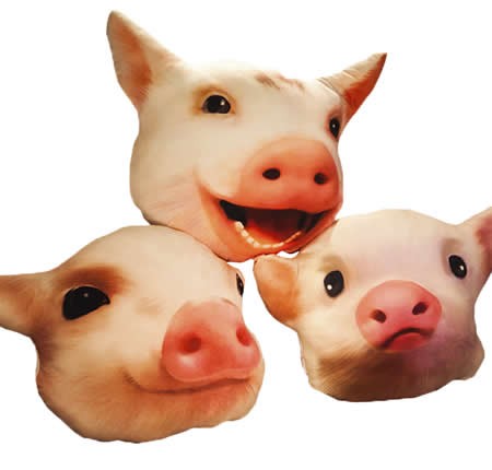 Pig Head Plush Doll Cushion Pillow