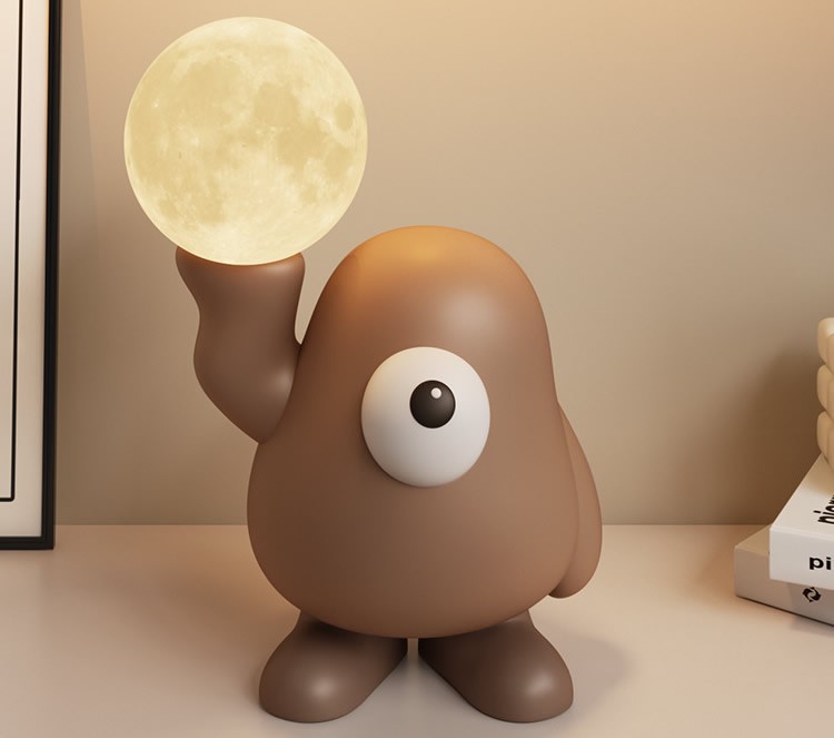 Playful Big-Eyed Character Decorative Usb Rechargeable Night Light