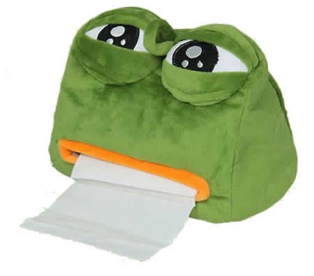 Plush Crying Frog Tissue Box Holder