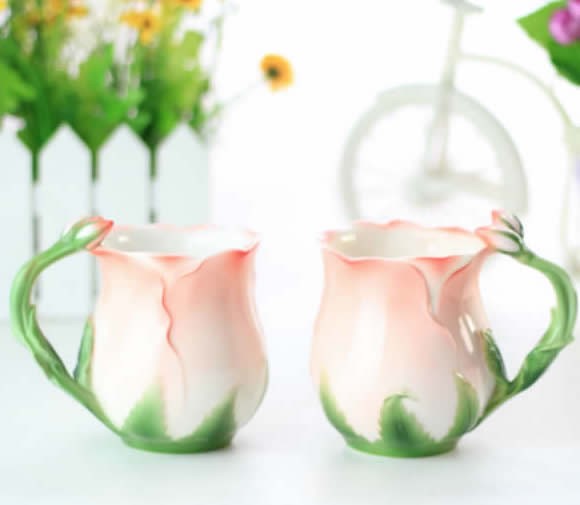 Porcelain Rose Tea & Coffee Mug 