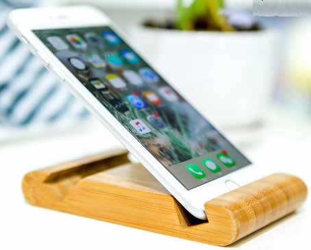 Portable Bamboo Wooden Desktop Cell Phone Holder