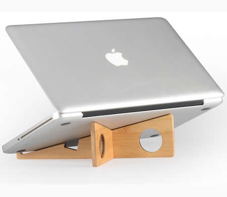 Portable Bamboo Wooden Desktop Folding Holder for Tablets iPad Laptop