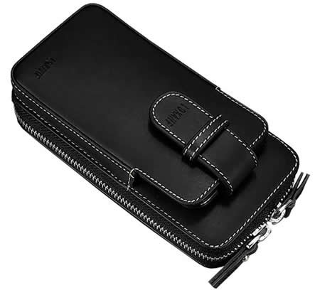 Portable Genuine Leather Phone Pouch Phone Bag Travel Purse Wallet