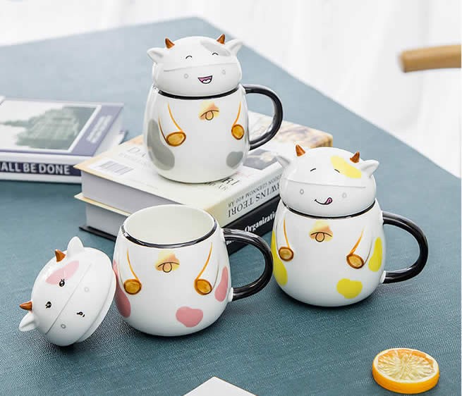 Cute Cartoon Happy Cow Ceramic Mug