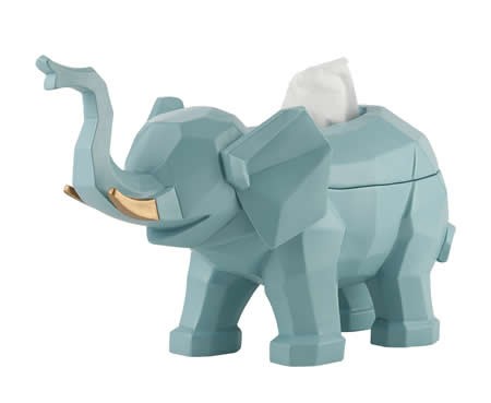  Resin Cute Elephant Tissue Box Holder Cover Figurine Statue Home Decor