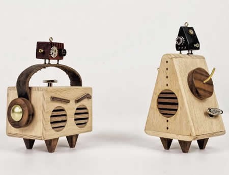 Robot Wooden Music Box