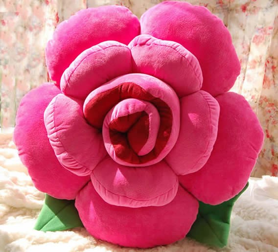 Rose Shaped Decorative Pillow Back Cushion