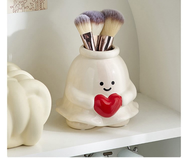 Smiley Face Ceramic Pen Holder