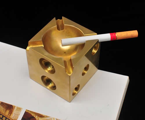 Solid Brass Dice Ashtray