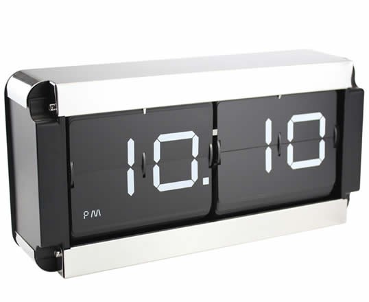 Stainless Steel Square Auto Flip Clock