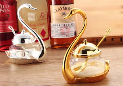 Swan Salt And Pepper Shaker Jar 