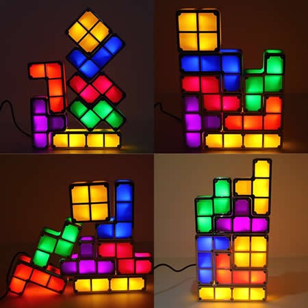 Tetris Stackable LED Desk Lamp Light 