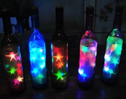 USB Powered Colorful Led String Lights in Glass Bottle