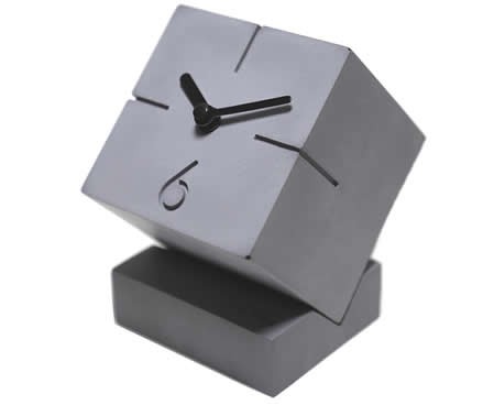 Vintage Concrete Cube Clock Retro Desktop Clock 