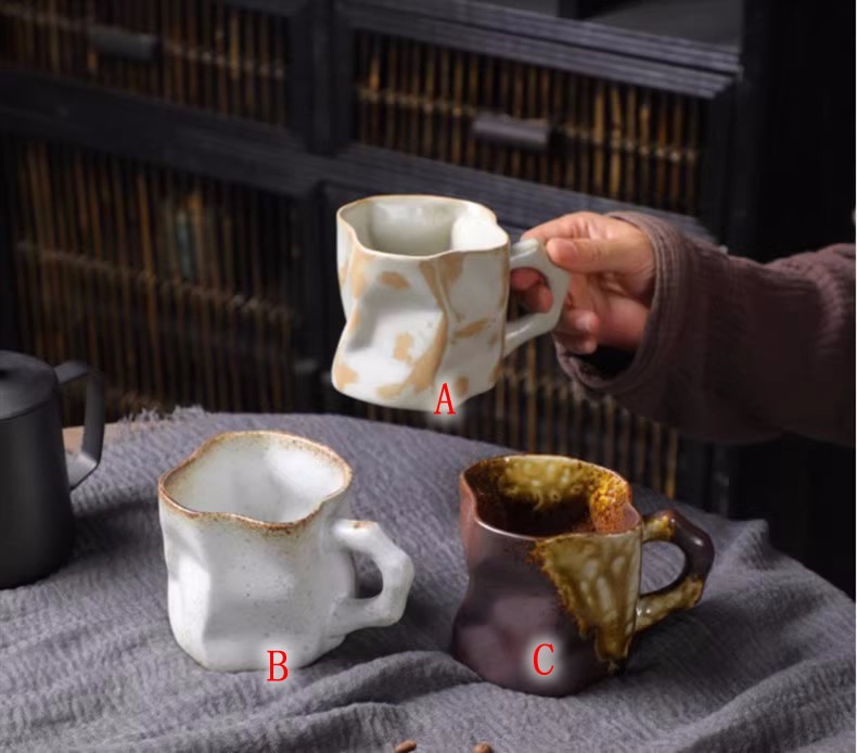 Vintage Irregular Ceramic Coffee Cup