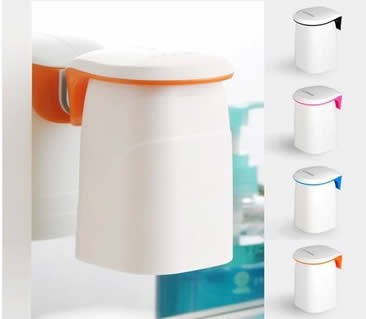 Wall Mounted Toothbrush Cup Holder with Magnetic Rinse Cup