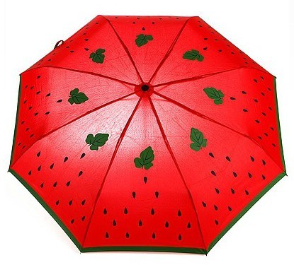 Watermelon Style Anti UV Windproof 3 Folding Umbrella