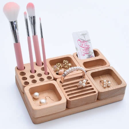 Wood 6 Piece Desk Organizer Set