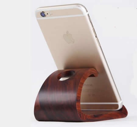 Wood Cell Phone Stand, Smartphone Wood Dock