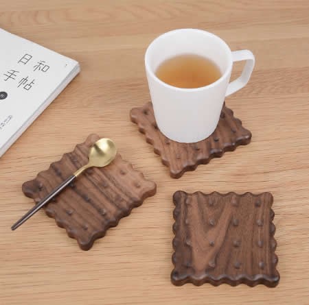 Wood Cookies Shaped Coaster 