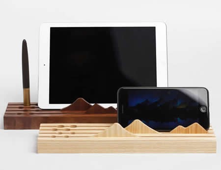  Wood Office Desk Organizer - Phone Stand / Tablet Stand/ Pencil Holder / Business Card Holder